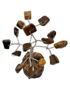 Arbre de Bonheur Œil de Tigre sur Support Bois 6cm