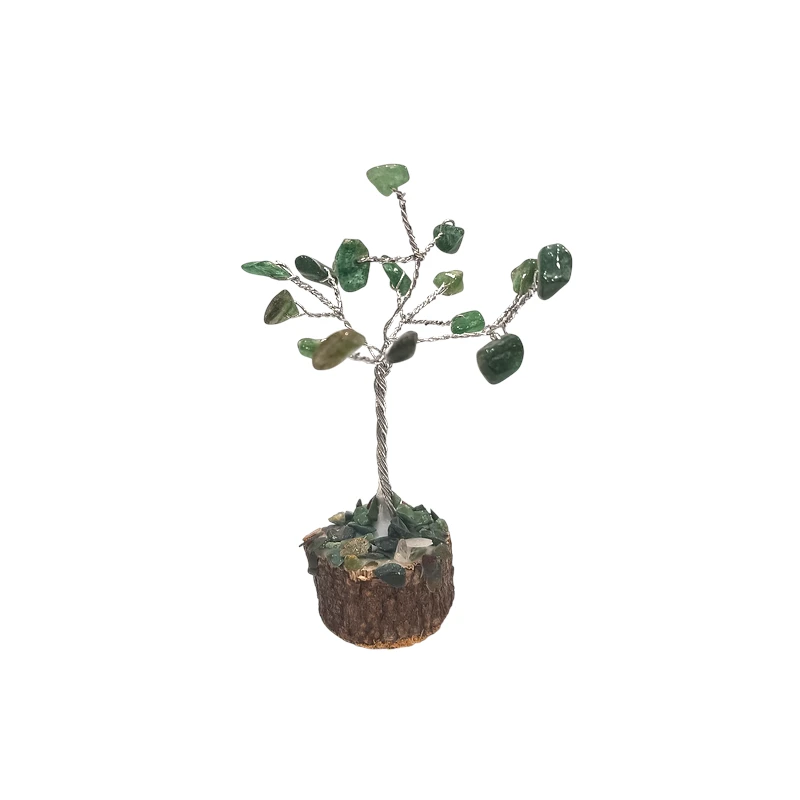 Arbre de Bonheur Aventurine sur Support Bois 8cm