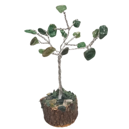 Arbre de Bonheur Aventurine sur Support Bois 8cm