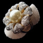 Bague Perle & Swarovski Plaqué or Taille 54