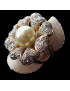 Bague Perle & Swarovski Plaqué or Taille 54