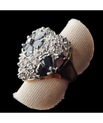 Bague Perle & Swarovski Plaqué or Taille 52