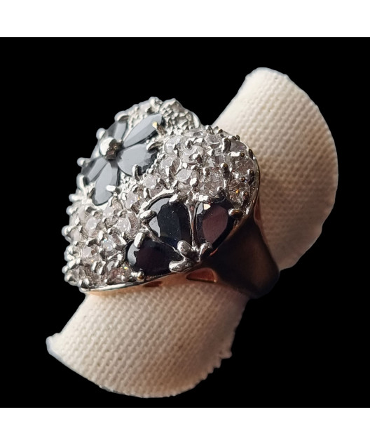 Bague Perle & Swarovski Plaqué or Taille 52