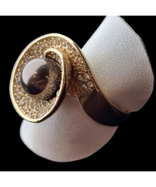 Bague Perle & Swarovski Plaqué or