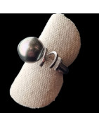 Bague Perle grise de Tahiti Argent 925 Taille 53