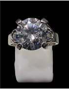 Bague Zirconium Métal rhodié