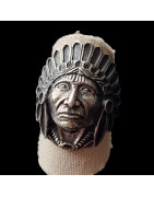 Bague Tête d'indien Argent 925 Taille 58