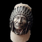Bague Tête d'indien Argent 925 Taille 58
