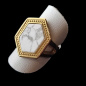 Bague Howlite Argent 925 plaqué or Taille 56