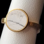 Bague Howlite Acier plaqué or Taille 52