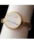 Bague Howlite Acier plaqué or Taille 52