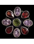 Bague Fleur Améthyste Péridot Grenat Argent 925