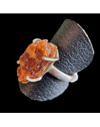 Bague Pierre de soleil brute Argent 925 Taille 54