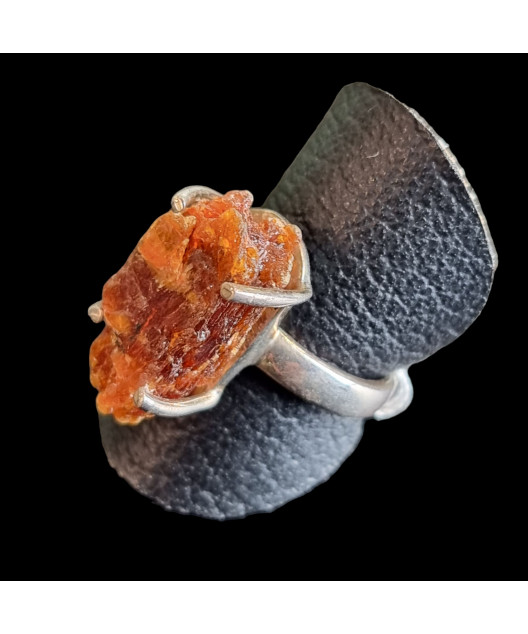 Bague Pierre de soleil brute Argent 925 Taille 54