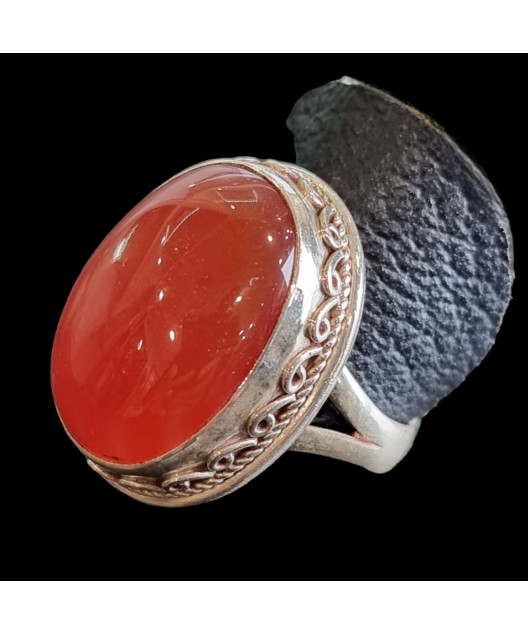 Bague Cornaline Argent 925 Taille 55
