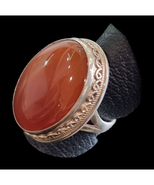 Bague Cornaline Argent 925 Taille 56