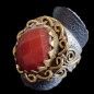 Bague Cornaline Argent 925 & Laiton Taille 56