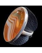 Bague Agate du Botswana Argent 925 Taille 56