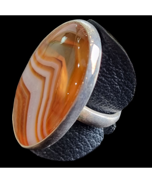 Bague Agate du Botswana Argent 925 Taille 56
