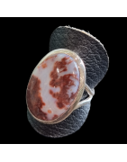 Bague Agate du Botswana Argent 925 Taille 59