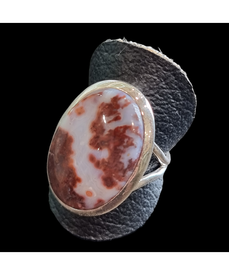 Bague Agate du Botswana Argent 925 Taille 59