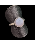 Bague Calcédoine Acier inox Taille 54
