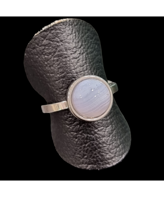 Bague Calcédoine Acier inox Taille 54
