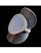 Bague Calcédoine Argent 925 Taille 54