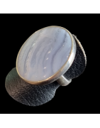 Bague Calcédoine Argent 925 Taille 50