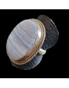 Bague Calcédoine Argent 925 Taille 53