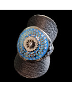 Bague Nacre émaillée Acier inox Taille 56
