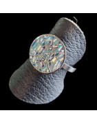 Bague Nacre émaillée Acier inox Taille 54