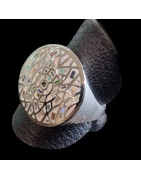 Bague Nacre émaillée Acier inox Taille 56
