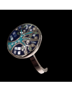Bague Nacre émaillée Arbre de vie Acier inox Taille 54