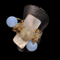 Bague Calcédoine Quartz Labradorite Laiton Taille 58