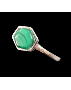 Bague Malachite Argent 925 Taille 53