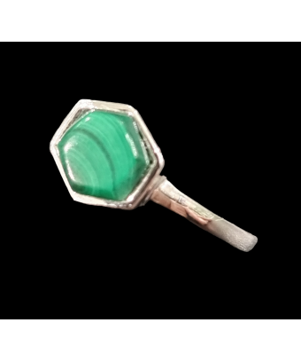 Bague Malachite Argent 925 Taille 53