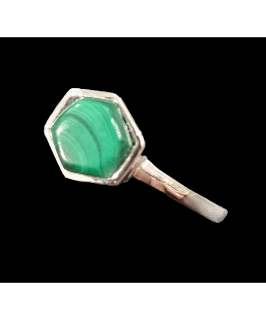 Bague Malachite Argent 925 Taille 53