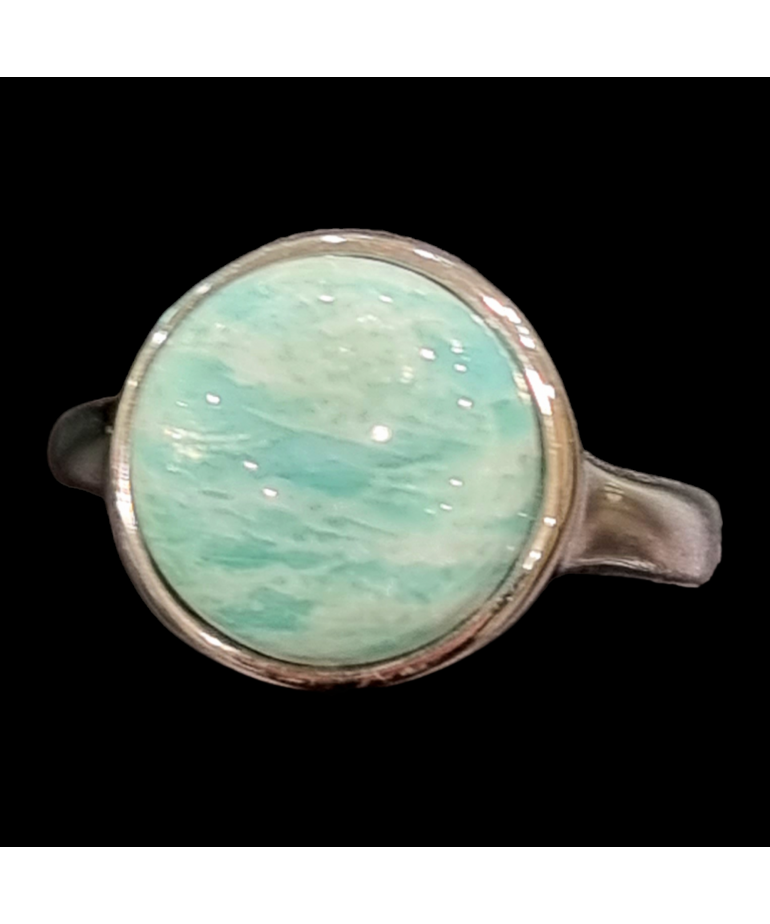 Bague Amazonite Acier inox