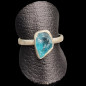 Bague Apatite bleue brute Argent 925 Taille 57