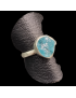 Bague Apatite bleue brute Argent 925 Taille 56