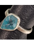 Bague Apatite bleue brute Argent 925 Taille 62