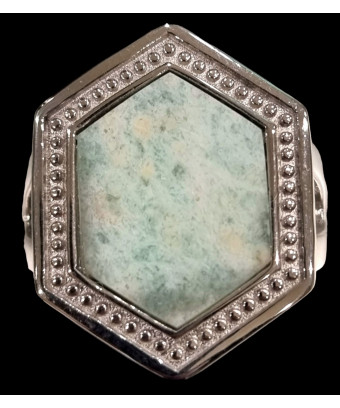 Bague Amazonite Acier inox...