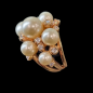 Bague Perles de Majorque & Zirconium Bronze plaqué or Taille 52