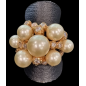 Bague Perles de Majorque & Zirconium Bronze plaqué or Taille 52