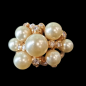 Bague Perles de Majorque & Zirconium Bronze plaqué or Taille 52