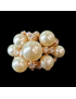 Bague Perles de Majorque & Zirconium Bronze plaqué or Taille 52