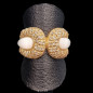 Bague Nacre Swarovski Bronze plaqué or Taille 54