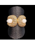 Bague Nacre Swarovski Bronze plaqué or Taille 54