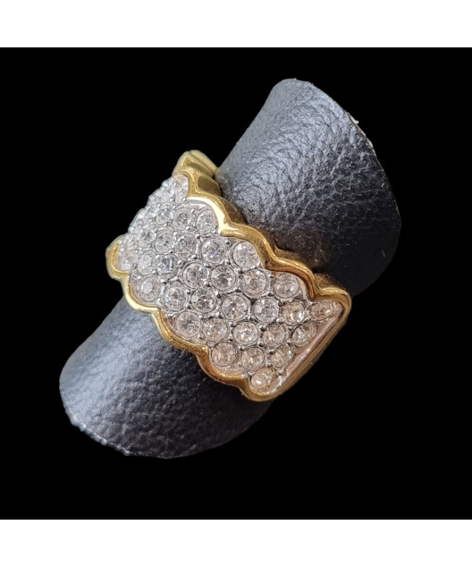 Bague Zirconium Bronze plaqué or Taille 54